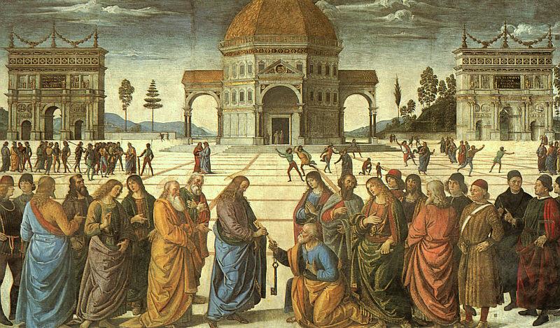 Pietro Perugino Christ Delivering the Keys to St.Peter Sweden oil painting art
